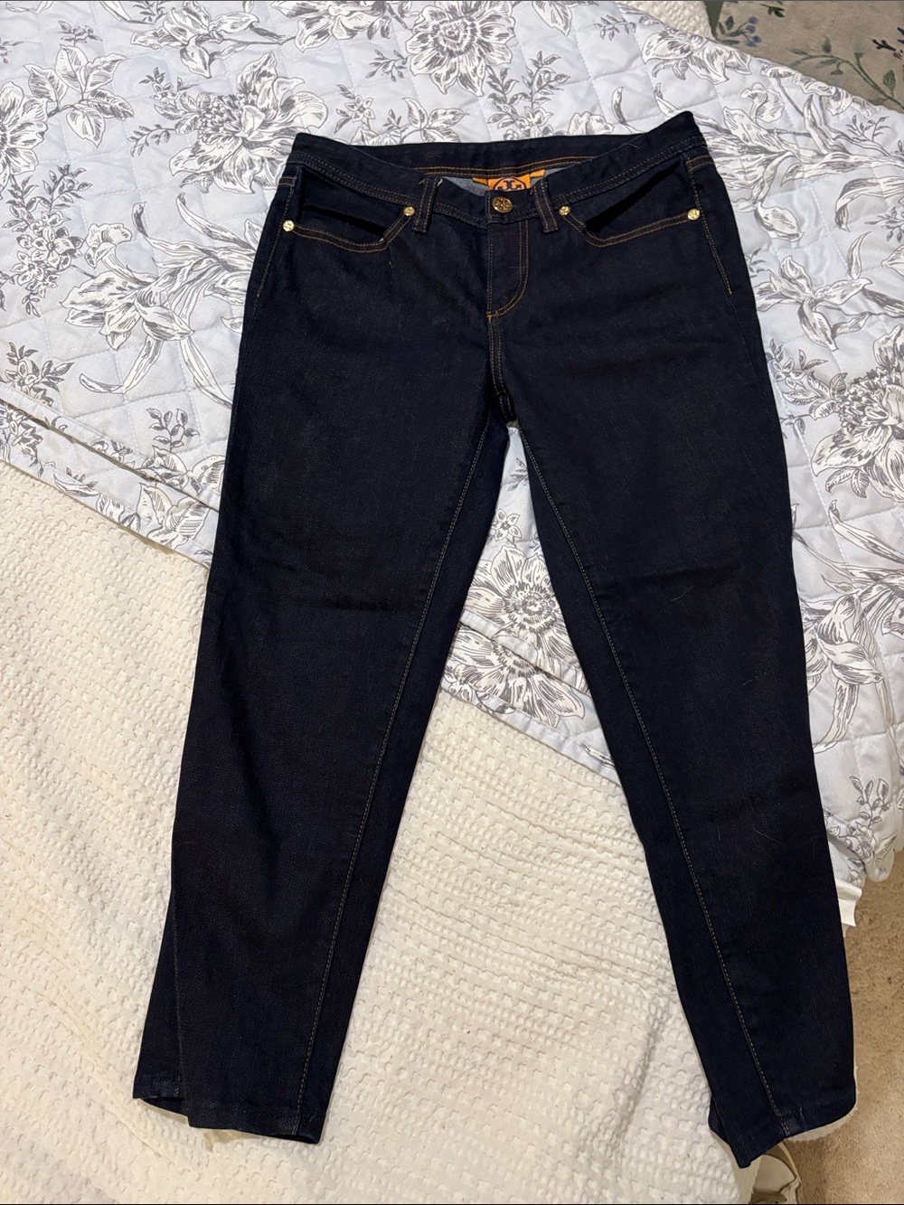 Tory Burch Women's Skinny Jeans in Dark Indigo